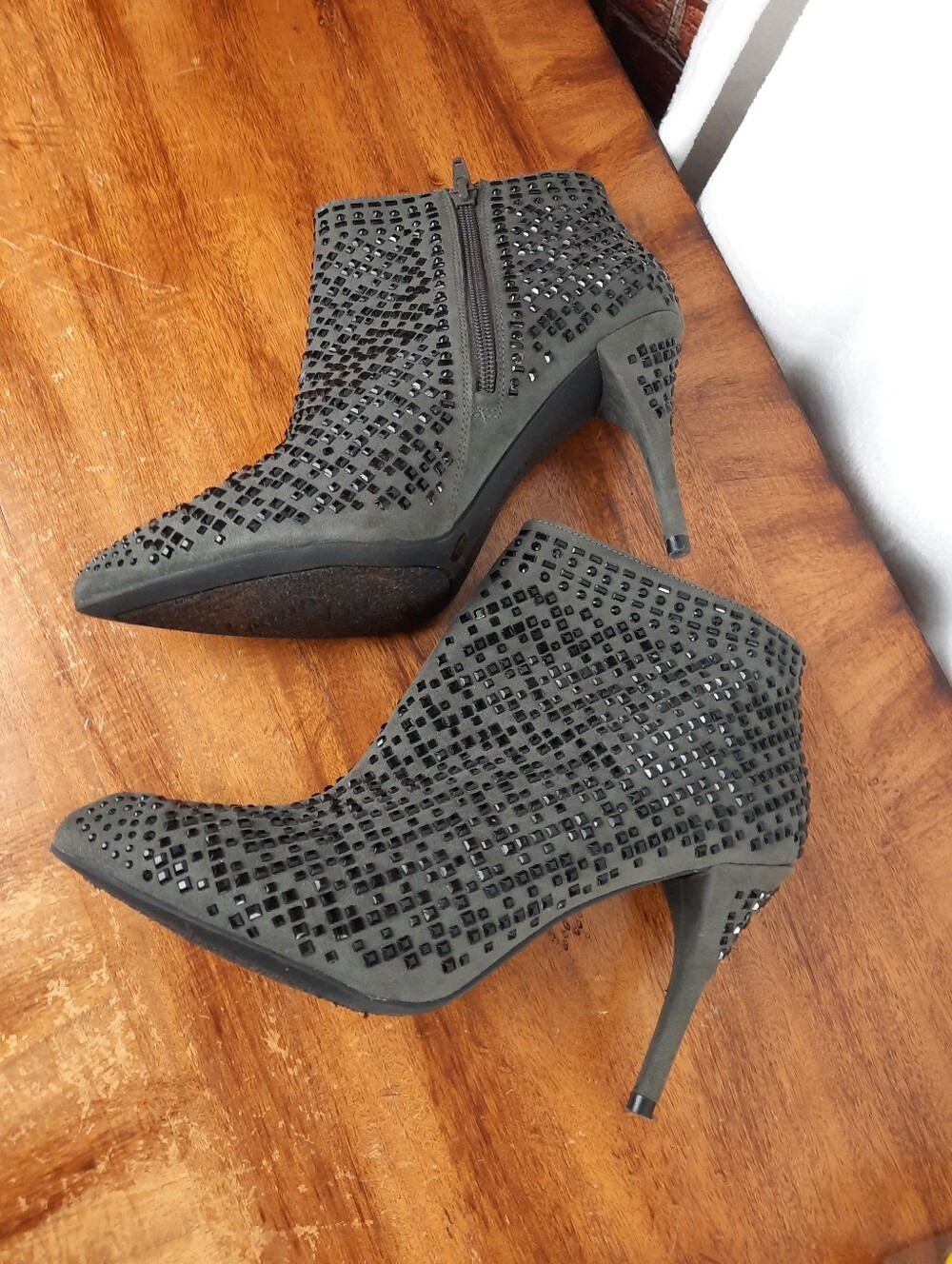 Giani Bini Embellished Grey and Black Ankle Booties - High Heel - Picture 15 of 16
